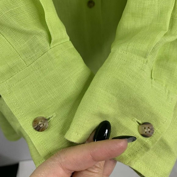 Elizabeth 100% Linen Shirt Long Sleeve Button Front Up Top Women’s Plus Size 22 - Picture 4 of 10